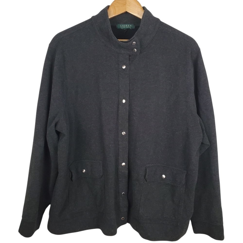 Lauren Ralph Lauren Dark Gray Button-Up Jacket. Men's XL (approx). #0175